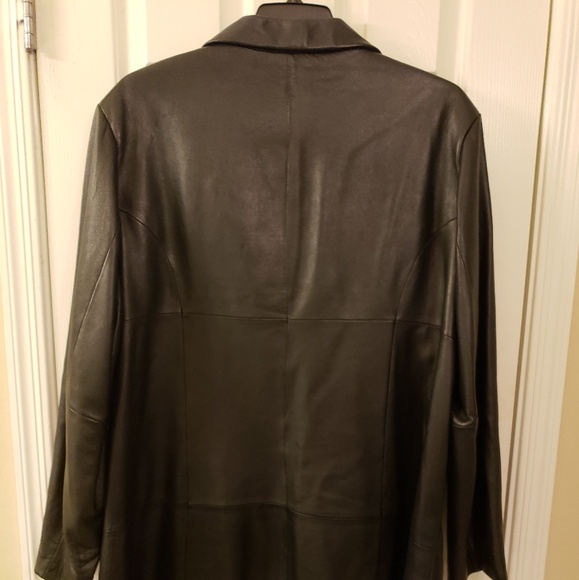 Wilsons Leather Black Button Front Coat, plus size - Picture 3 of 8